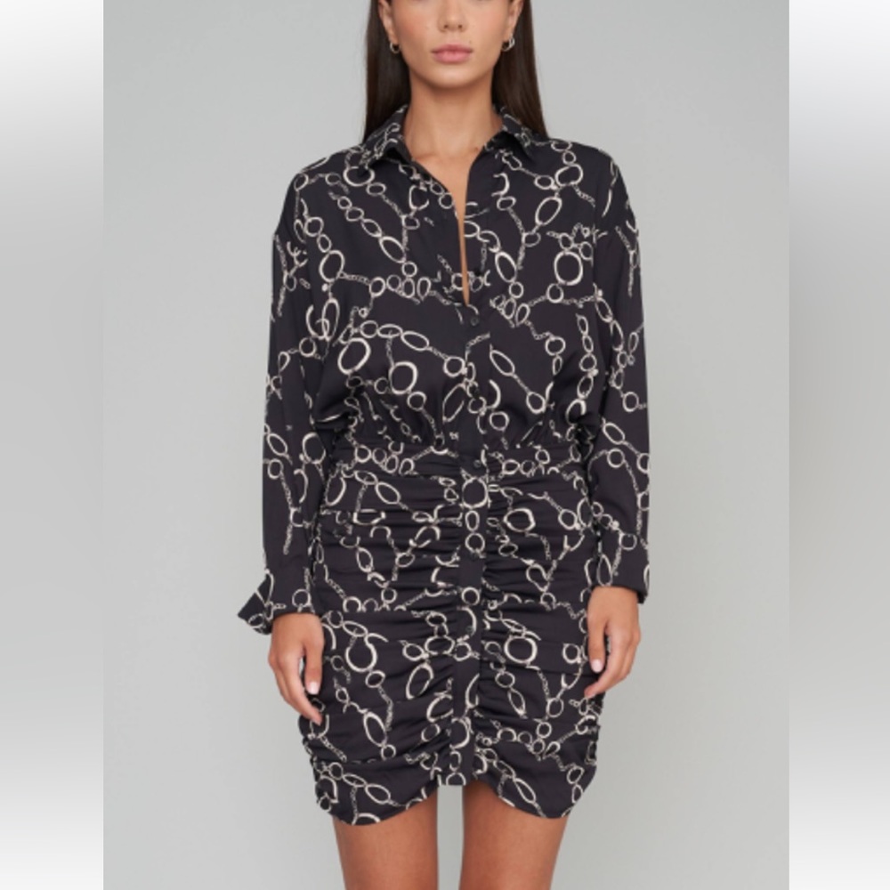 Le Superbe Link Up Noir Ruched Mini Dress Size 4